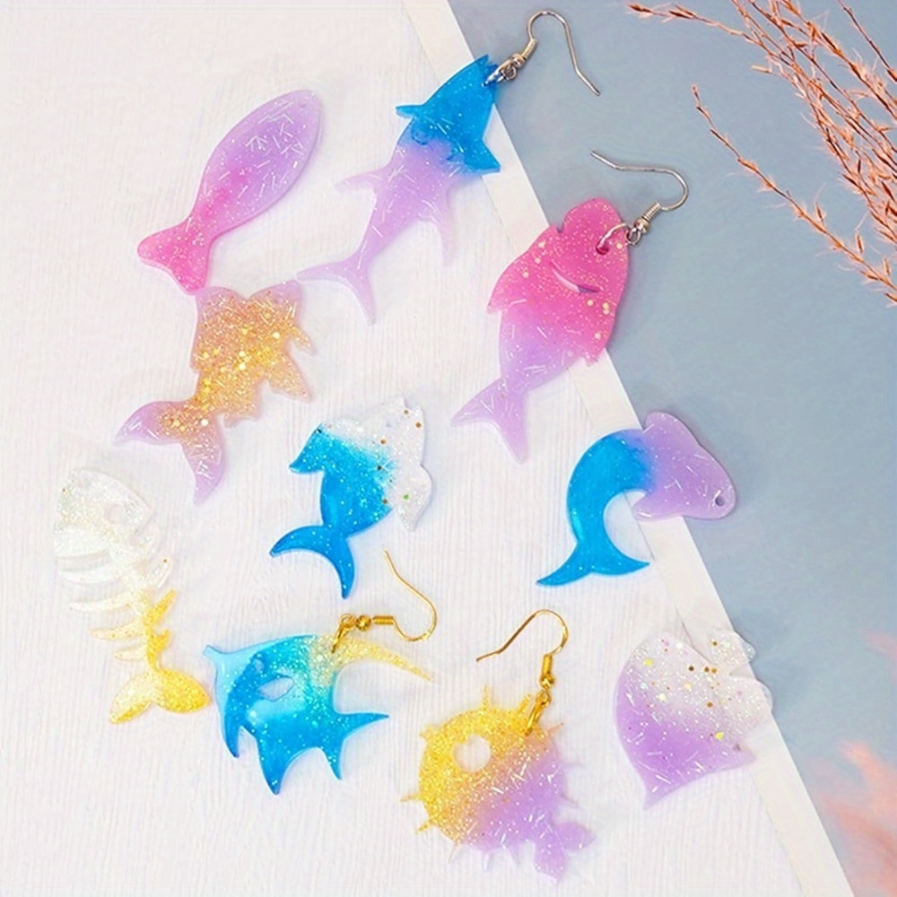 바다 테마의 귀걸이 및 펜던트 몰드 세트는 네 가지 스 - Aquarium Marine Fishes 리뷰 및 가격