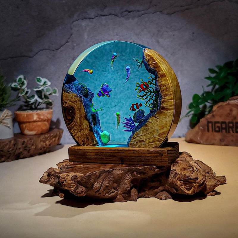 해양 수족관 생물 레진 테이블 램프 창의적인 예술 장식 - Aquarium & Marine Museum 리뷰 및 가격